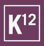 White "K12" text inside a white square border on a purple background.