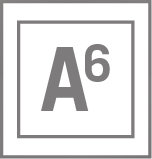 A gray letter "A" with a superscript "6" inside a square border, centered on a light gray background with a thicker outer square border.