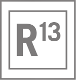 A gray "R13" rating symbol inside a square border on a white background, indicating restricted content suitable for viewers aged 13 and older.