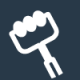 A white silhouette of a key on a dark blue background.